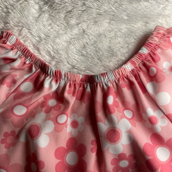 Girls Boho Pink & White Flower Top | Size 8 - Picture 4 of 7